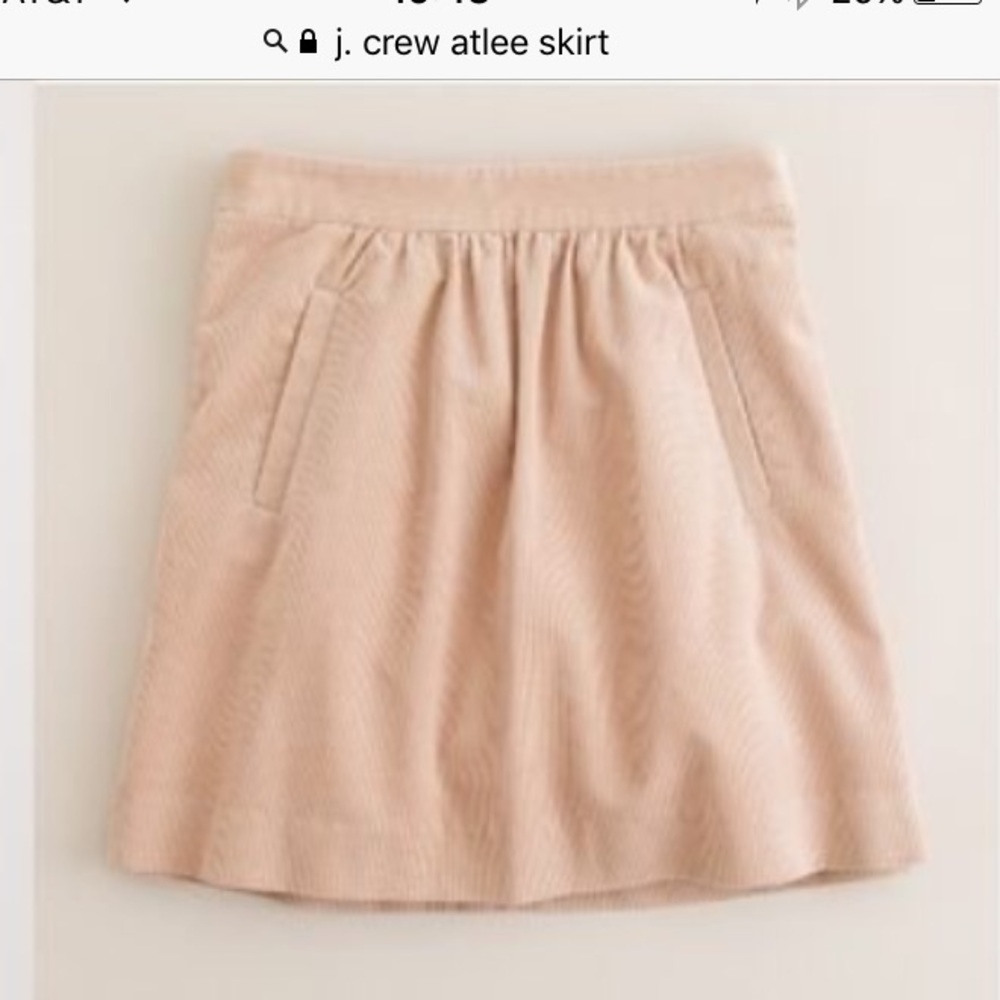 2/$25 J. Crew Blush Corduroy Atlee Pleated Skirt 2 - Picture 3 of 5